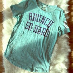 Pink short sleeve blue tee shirt size medium